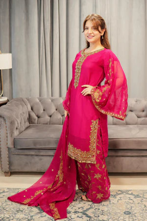 Hot Pink Tulip Lacha Suit