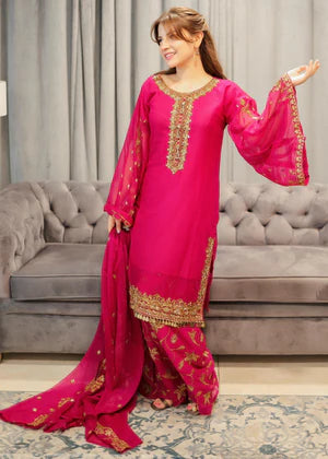 Hot Pink Tulip Lacha Suit