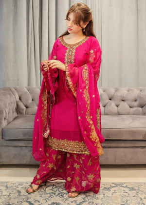 Hot Pink Tulip Lacha Suit