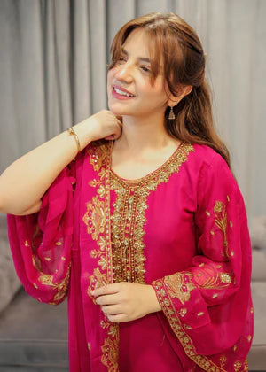 Hot Pink Tulip Lacha Suit