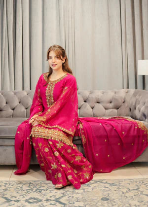 Hot Pink Tulip Lacha Suit
